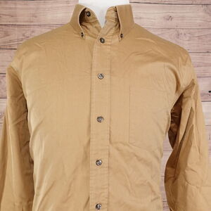 STAFFORD MICRO PINPOINT OXFORD BROWN DRESS SHIRT MENS 16.5 32-33